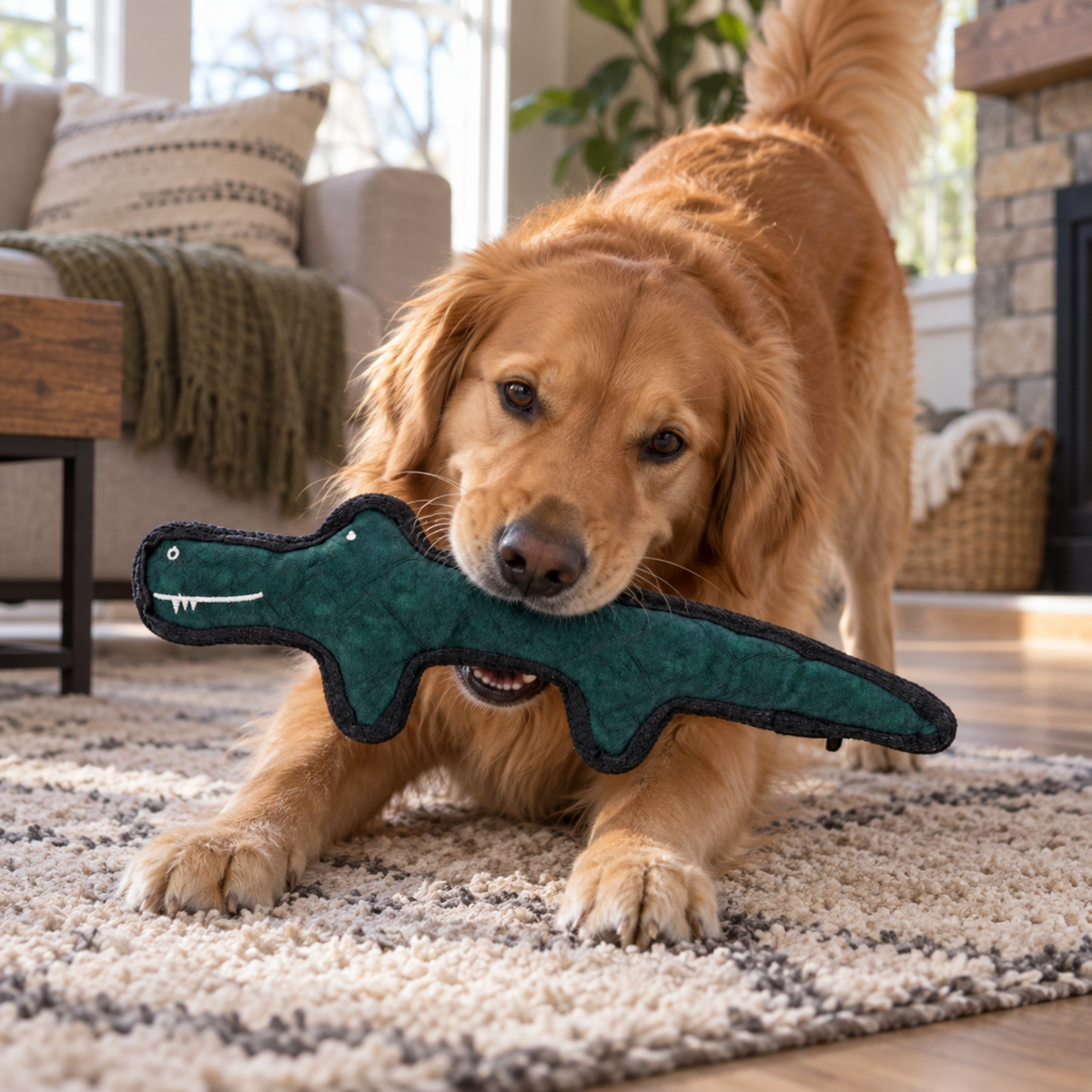 Redoggo Krokodil – Robustes Hundespielzeug aus Upcycling-Material