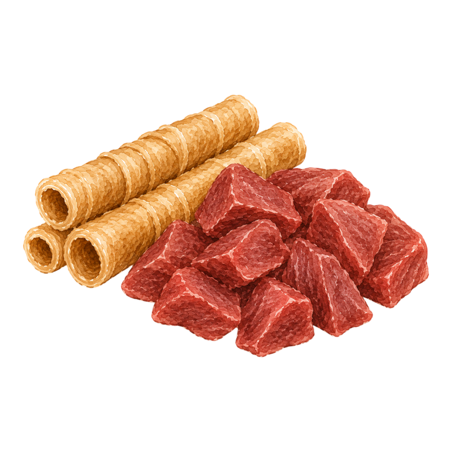 Dokas Dog - Kaurolle mit Rindfleisch
