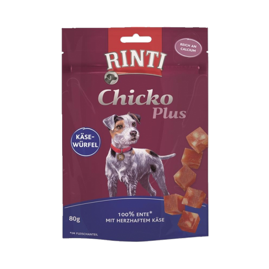 De Hun’nenhoff | Rinti Chicko Käsewürfel mit Ente – Knuspriger Snackgenuss für Hunde