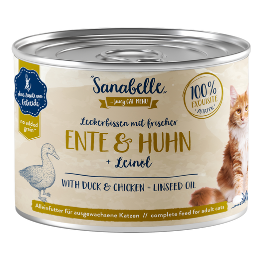 Sanabelle Adult – Ente & Huhn + Leinöl für natürlichen Fleischgenuss