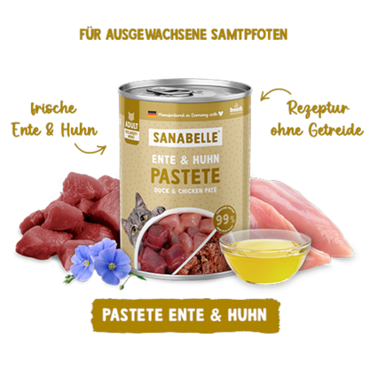 Sanabelle Adult – Ente & Huhn + Leinöl für natürlichen Fleischgenuss