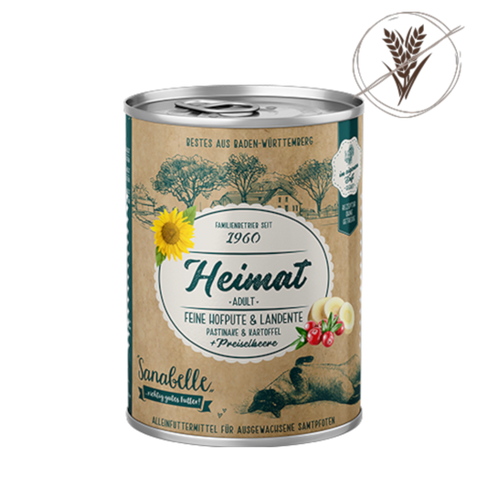 Sanabelle Heimat - Adult Getreidefreies Nassmenü mit feiner Hofpute & Landente