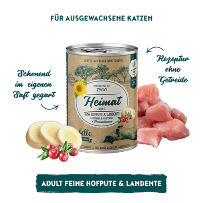 Sanabelle Heimat - Adult Getreidefreies Nassmenü mit feiner Hofpute & Landente