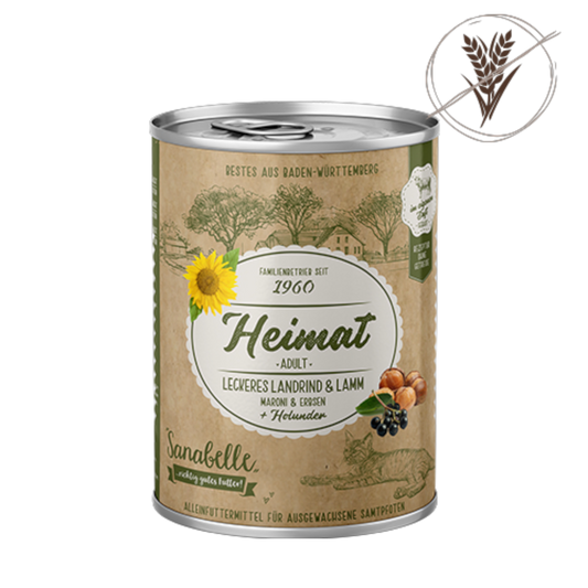 Sanabelle Heimat - Adult Getreidefreies Nassmenü mit leckerem Landrind & Lamm
