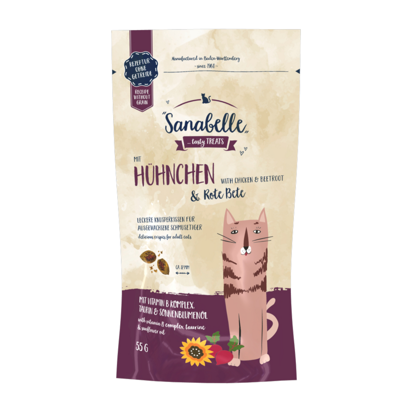 Sanabelle Knusperkissen – Huhn & Rote Bete für natürliche Genussmomente