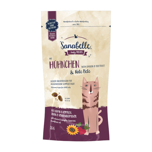 Sanabelle Knusperkissen – Huhn & Rote Bete für natürliche Genussmomente