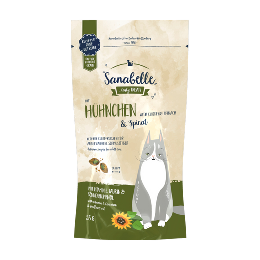 Sanabelle Knusperkissen – Huhn & Spinat für natürliche Genussmomente & wertvolle Antioxidantien