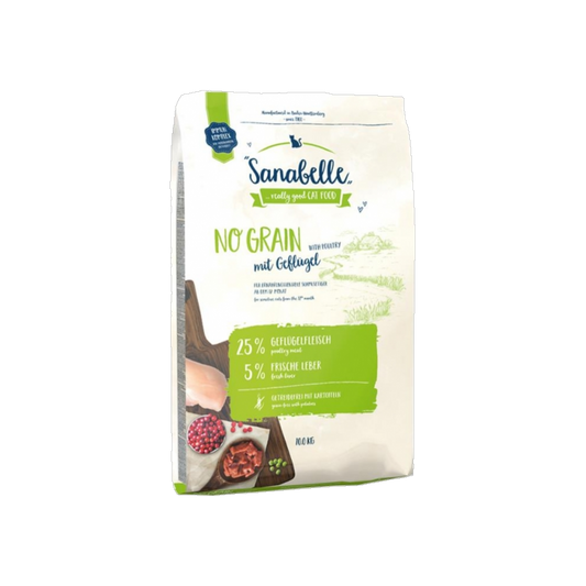 Sanabelle No Grain Geflügel – Getreidefreies Trockenfutter für empfindliche Katzen