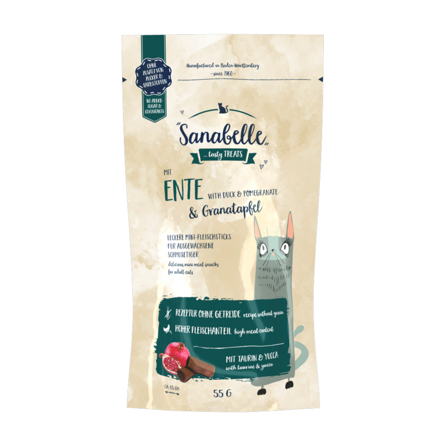 Sanabelle SOFT-STICKS Ente & Granatapfel – zarte Premium-Snacks für anspruchsvolle Samtpfoten