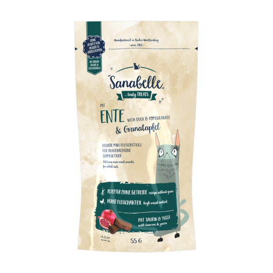 Sanabelle SOFT-STICKS Ente & Granatapfel – zarte Premium-Snacks für anspruchsvolle Samtpfoten