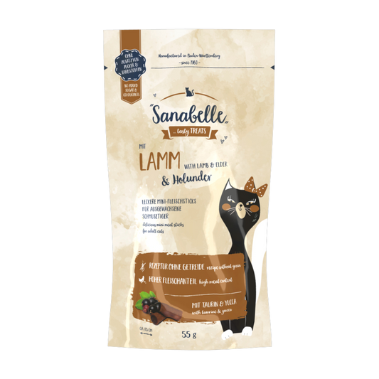 Sanabelle SOFT-STICKS Lamm & Holunder – weiche Premium-Snacks für Genießer-Katzen
