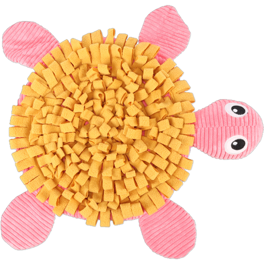 Schnüffelteppich Morgano Schildkröte – befüllbare Welpenmatte mit Quietscher, Knistergeräusch & Anti-Rutsch-Boden