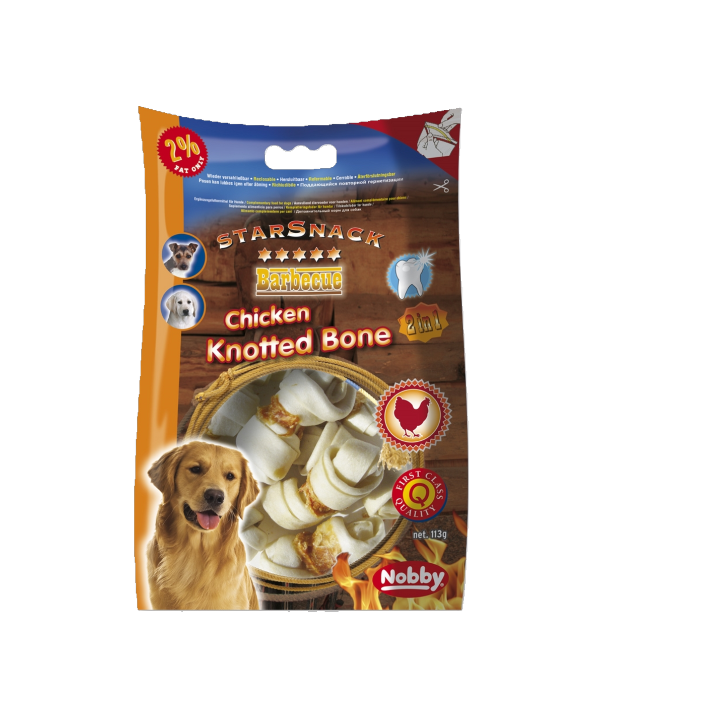 StarSnack BBQ Chicken Knotted Bone – Zahnpflege & Genuss in einem Kauknoten