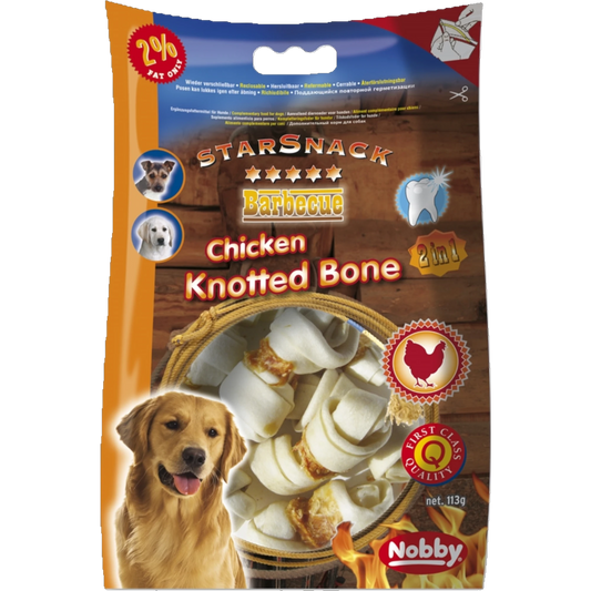 StarSnack BBQ Chicken Knotted Bone – Zahnpflege & Genuss in einem Kauknoten