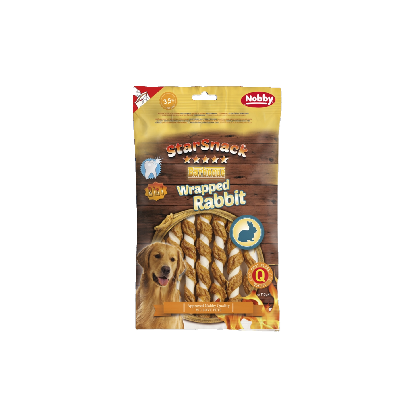 StarSnack BBQ Wrapped Rabbit – Natürlicher Kausnack mit Biss und Zahnpflegeeffekt
