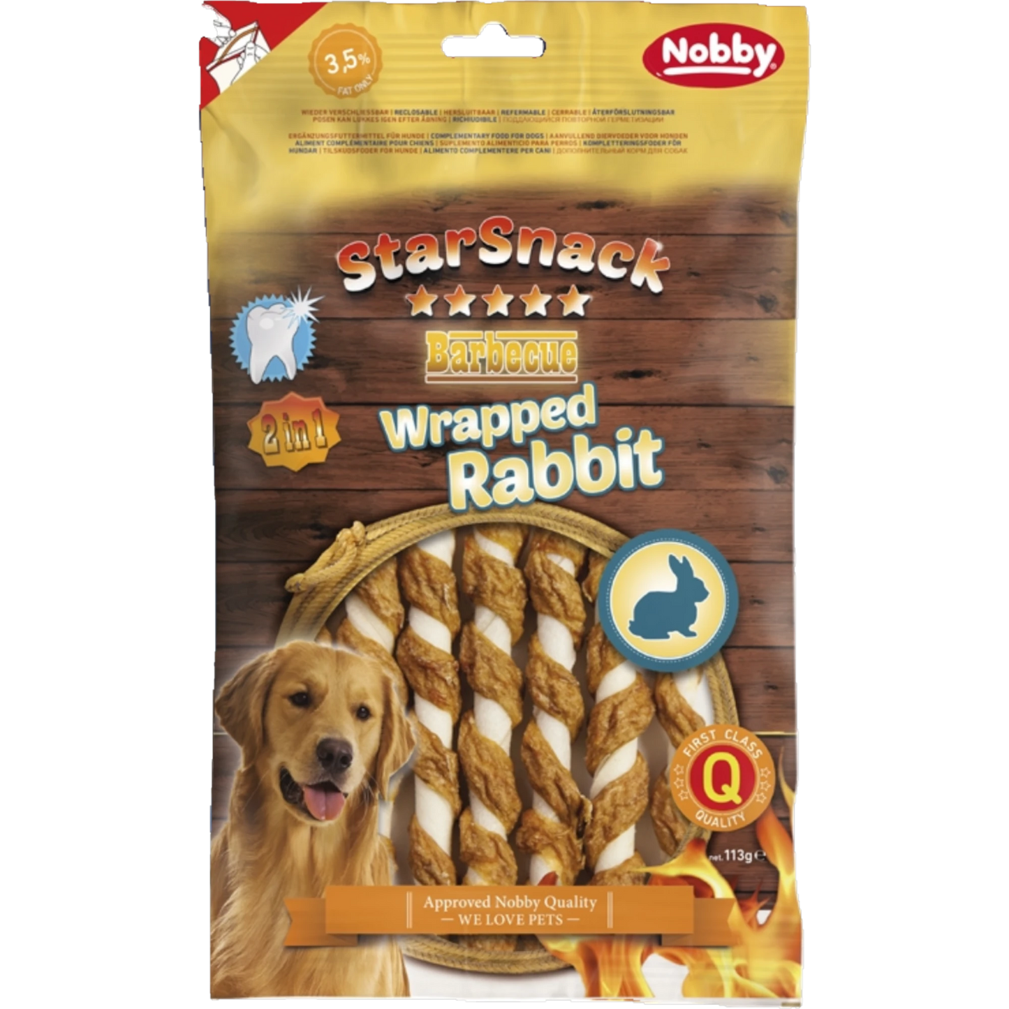 StarSnack BBQ Wrapped Rabbit – Natürlicher Kausnack mit Biss und Zahnpflegeeffekt