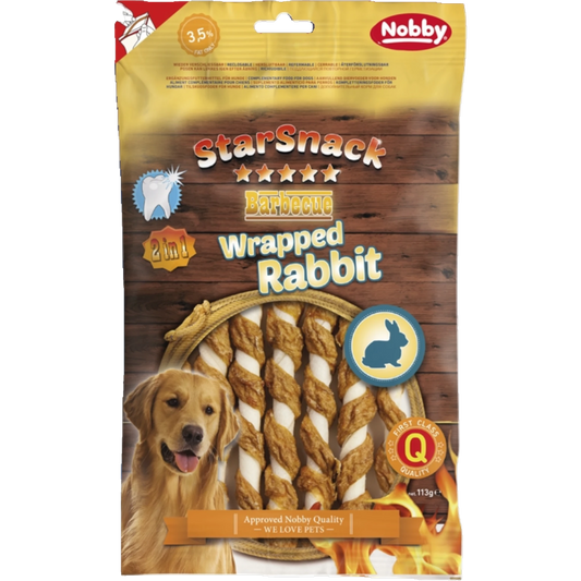 StarSnack BBQ Wrapped Rabbit – Natürlicher Kausnack mit Biss und Zahnpflegeeffekt