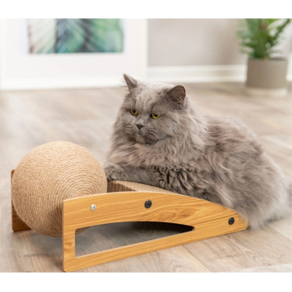 TRIXIE Kratzrampe mit großem Juteball & Catnip – Spiel- und Kratzspaß für Katzen