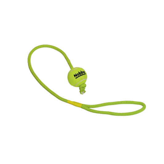 Tennisball mit Wurfschlaufe – Apportierspaß mit extra Reichweite