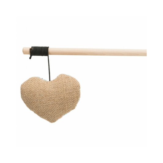 Trixie Katzenangel mit Stoff/Jute-Spielzeug – Perfektes Spielzeug für Ihren Jagdinstinkt