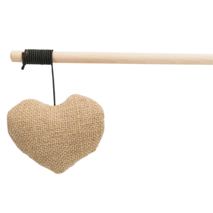 Trixie Katzenangel mit Stoff/Jute-Spielzeug – Perfektes Spielzeug für Ihren Jagdinstinkt