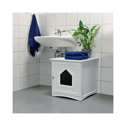 Trixie Katzenhaus – Stilvoller Sichtschutz für die Katzentoilette oder gemütliches Schlafhaus
