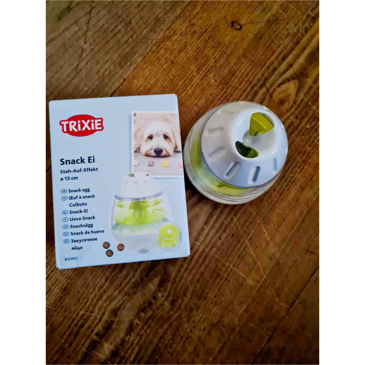 Trixie Steh-Auf-Snack-Ei - Futterspielzeug mit herausnehmbaren Platten – Fördert die Intelligenz deines Hundes und deiner Katze
