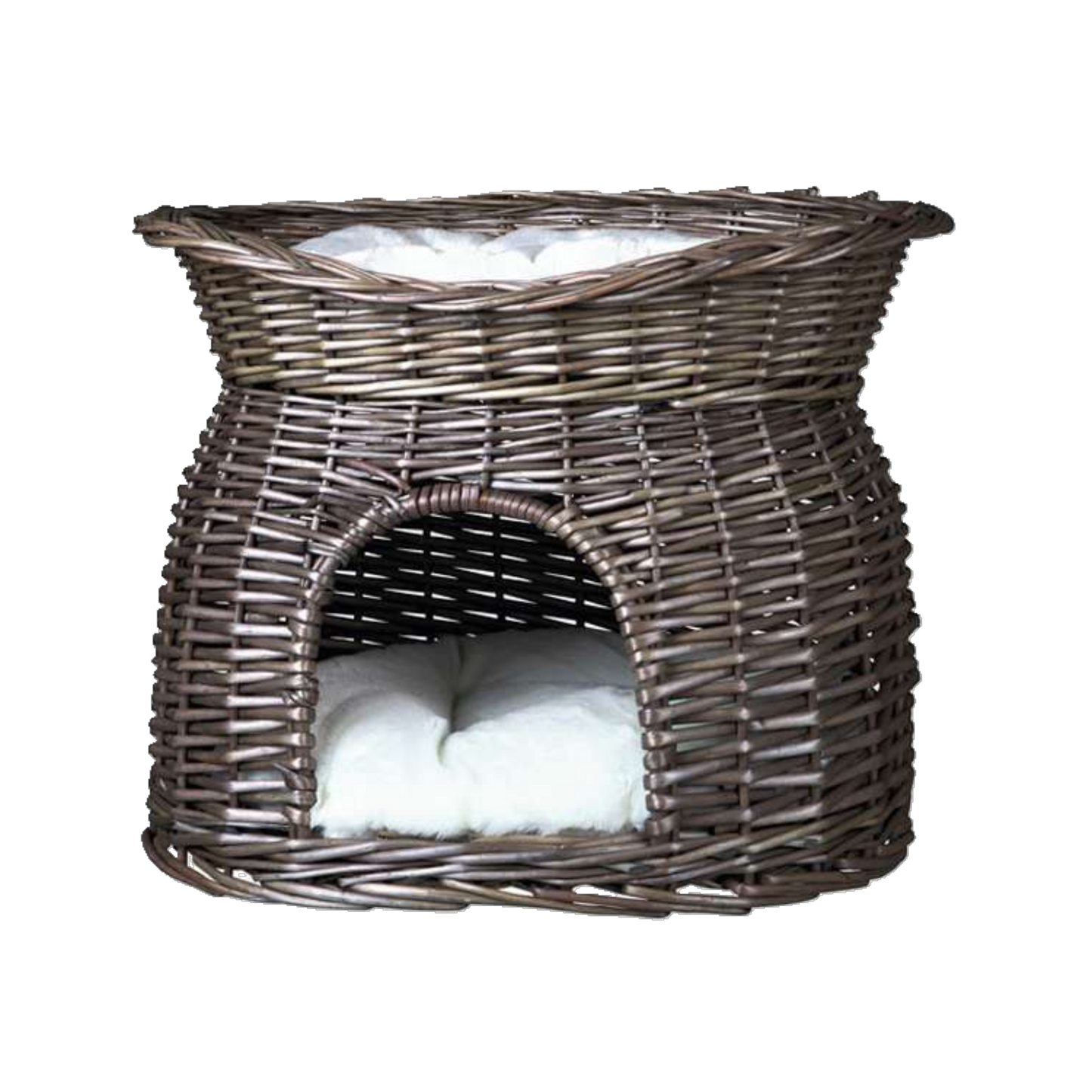 Trixie Weidenkorb mit Liegedach & Kissen – Eleganter Komfort für anspruchsvolle Fellnasen