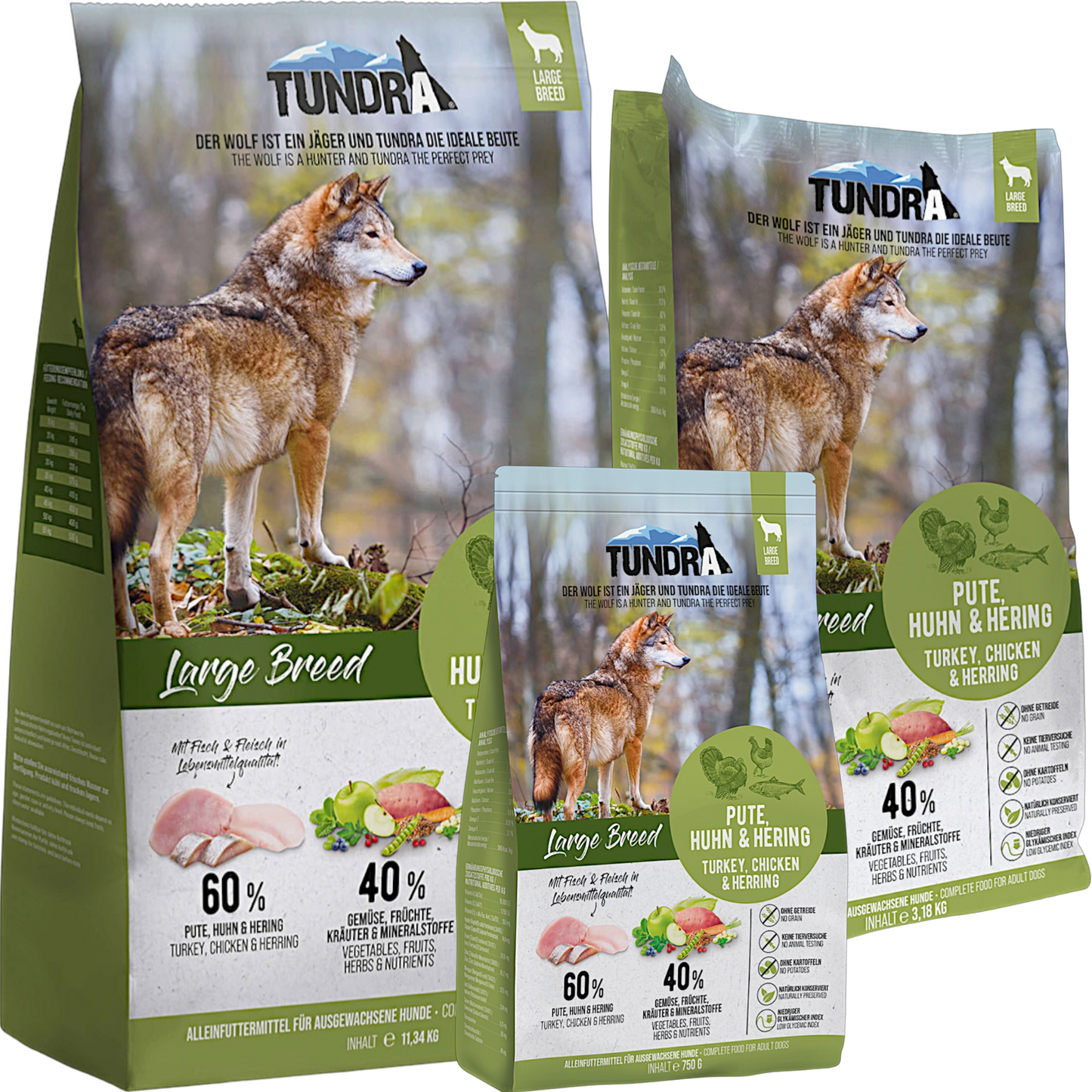 Tundra Dog - Pute, Huhn & Hering für große Hunde