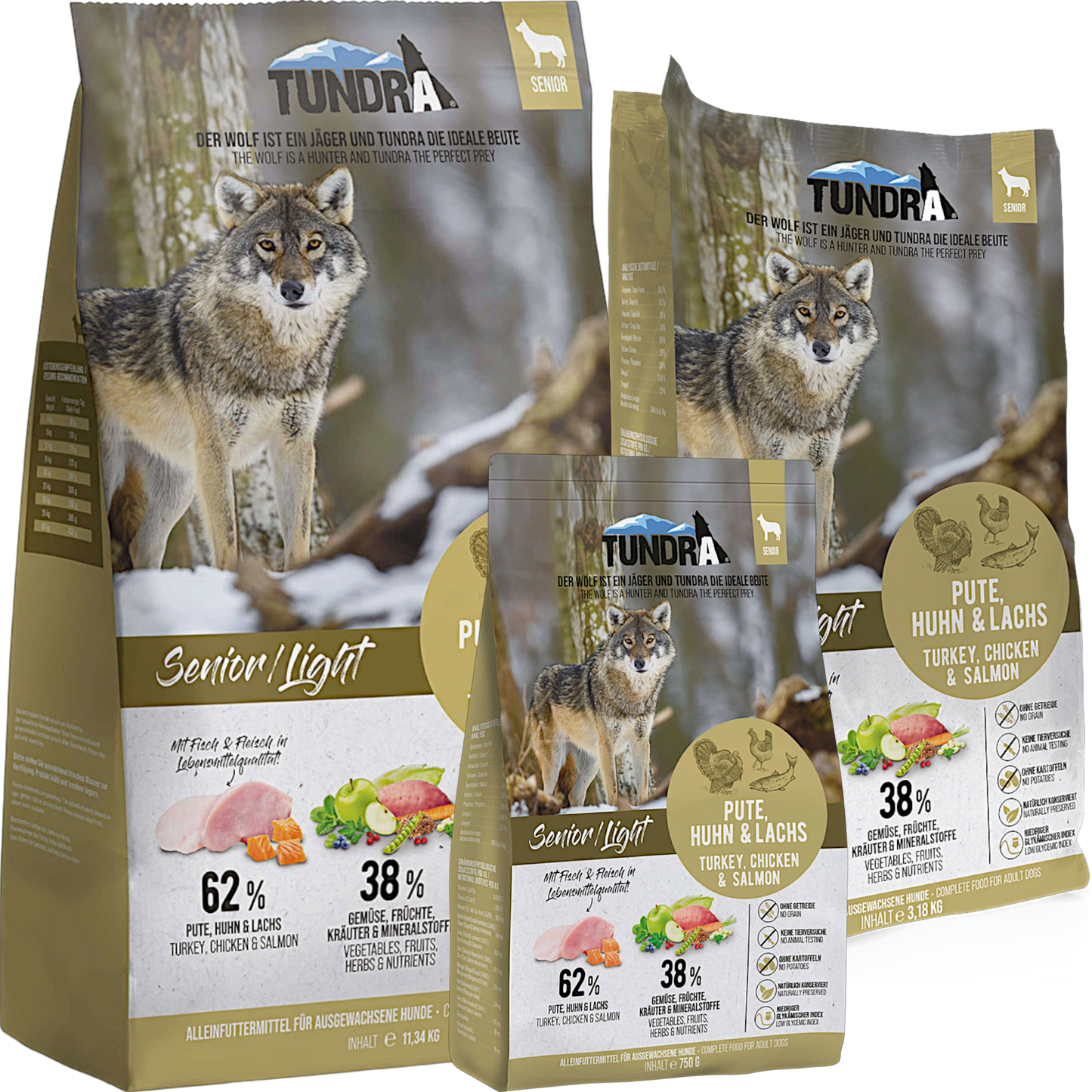 Tundra Dog - Pute, Huhn & Lachs Light für Senior