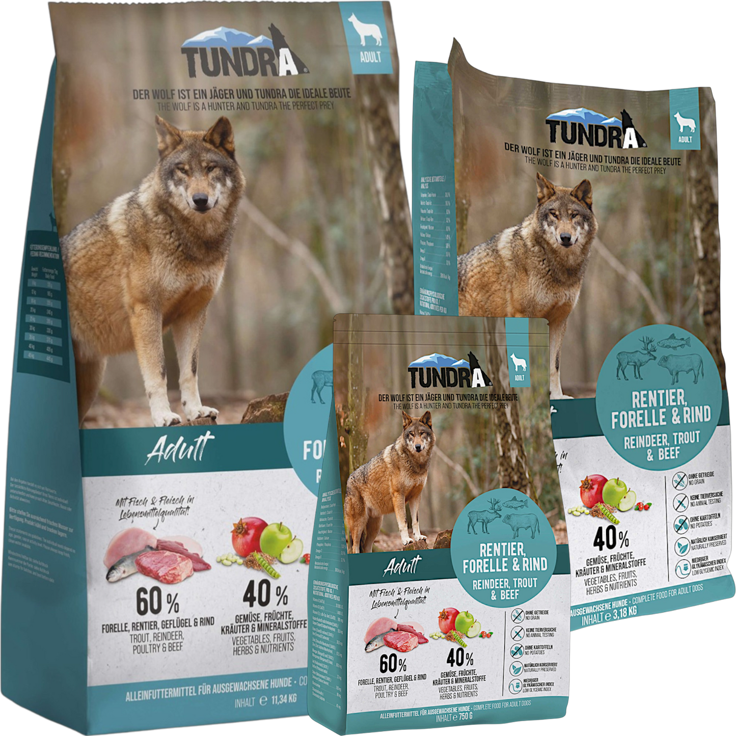 Tundra Dog - Rentier, Forelle & Rind