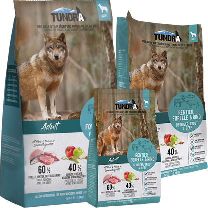 Tundra Dog - Rentier, Forelle & Rind