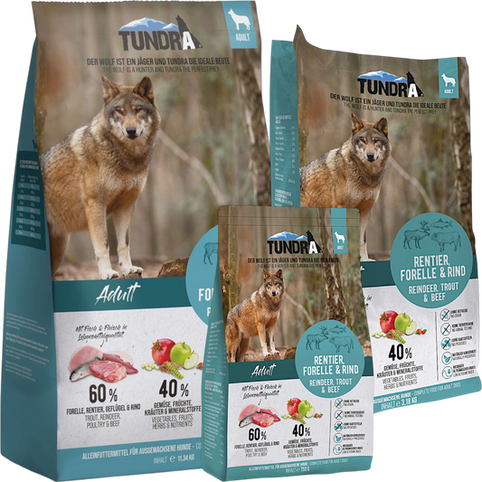 Tundra Dog - Rentier, Forelle & Rind