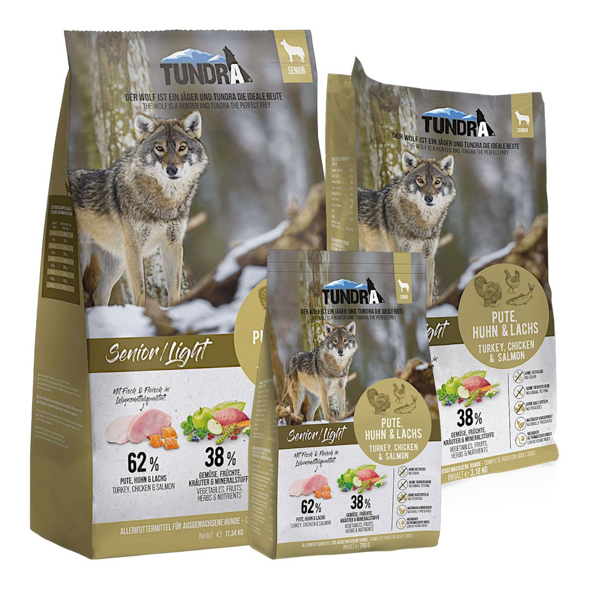 Tundra Dog - Pute, Huhn & Lachs Light für Senior
