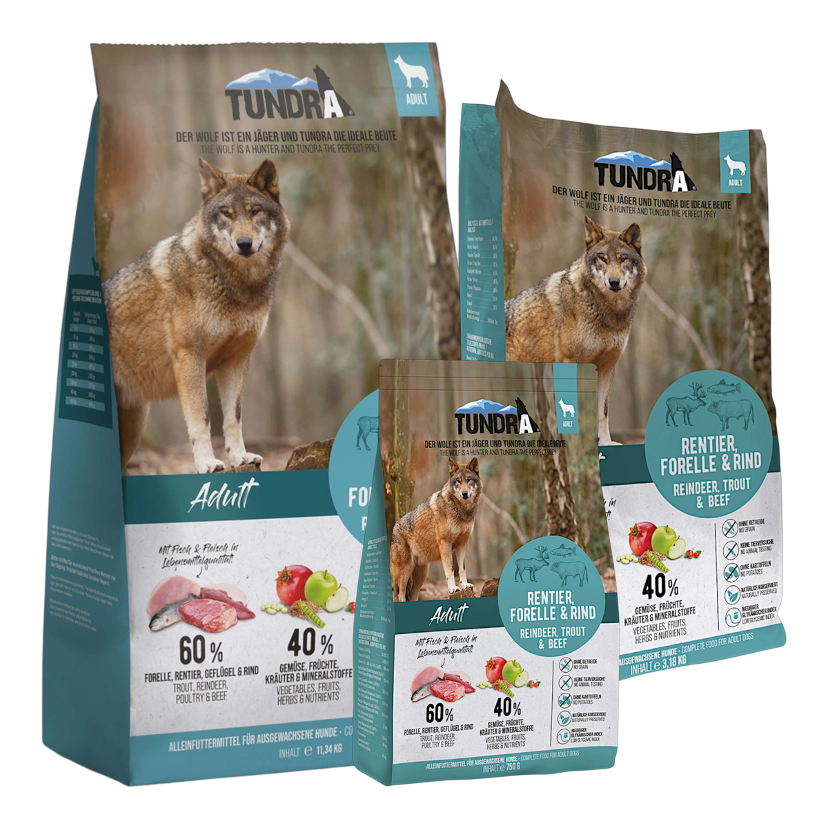 Tundra Dog - Rentier, Forelle & Rind