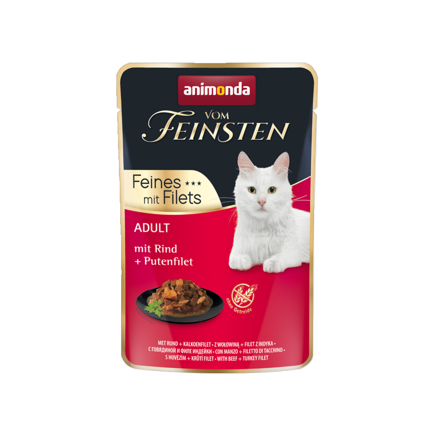 De Hun’nenhoff | Vom Feinsten Adult Feines mit Filets – Rind & Putenfilet – Delikates Katzenfutter für Genießer