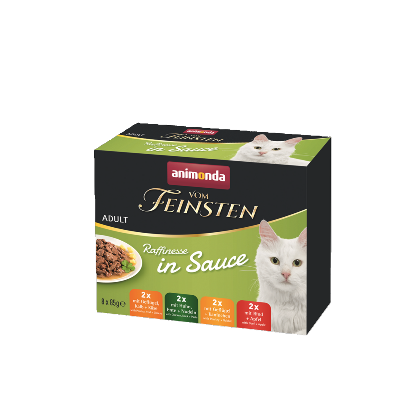 Vom Feinsten Raffinesse in Sauce Adult Mixpack – 4 Sorten für ausgewachsene Katzen