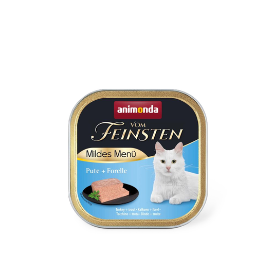 Vom Feinsten Adult Mildes Menü – Pute + Forelle Mild, ausgewogen, feinschmeckerorientiert.