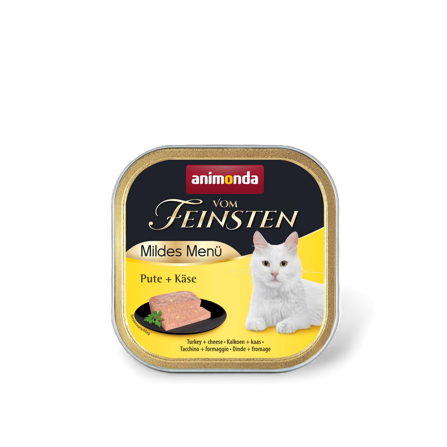 Vom Feinsten Adult Mildes Menü – Pute + Käse Milde Rezeptur. Feiner Genuss. Klare Mehrwerte.