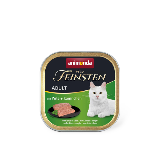 Vom Feinsten Adult Pastete mit Pute + Kaninchen Premium-Pastete für anspruchsvolle Genießerhaushalte.