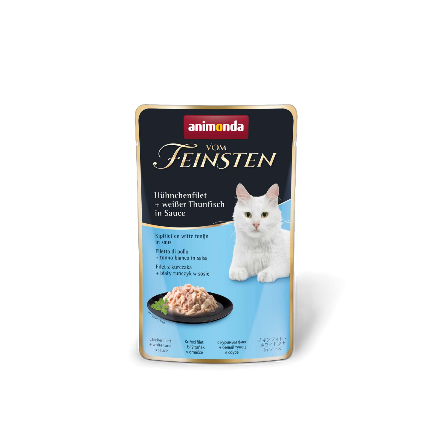 Vom Feinsten Adult in Sauce – Hühnchenfilet & weißer Thunfisch Feine Filetstreifen. Edle Sauce. Maximaler Genuss.