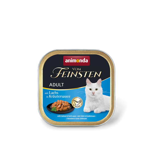 Vom Feinsten Adult in Sauce – Lachs in Kräutersauce Feine Stückchen, aromatische Kräuter, überzeugender Genuss