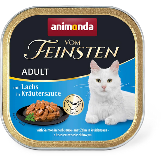 Vom Feinsten Adult in Sauce – Lachs in Kräutersauce Feine Stückchen, aromatische Kräuter, überzeugender Genuss