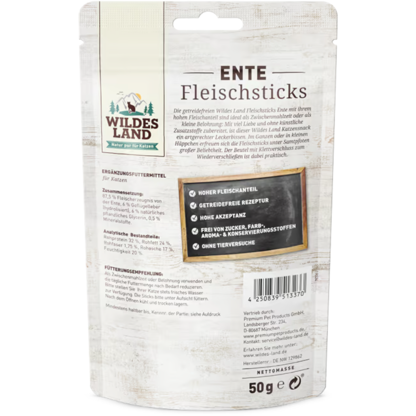 Wildes Land Cat - Fleischsticks Ente