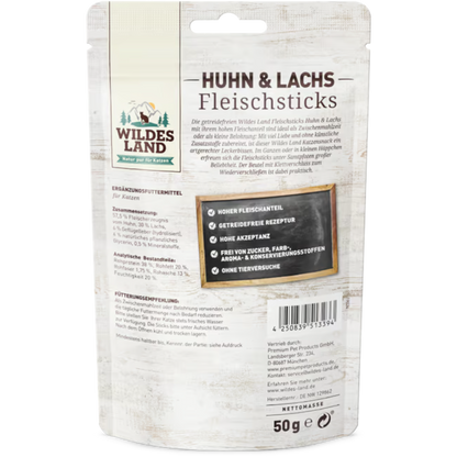 Wildes Land Cat - Fleischsticks Huhn & Lachs