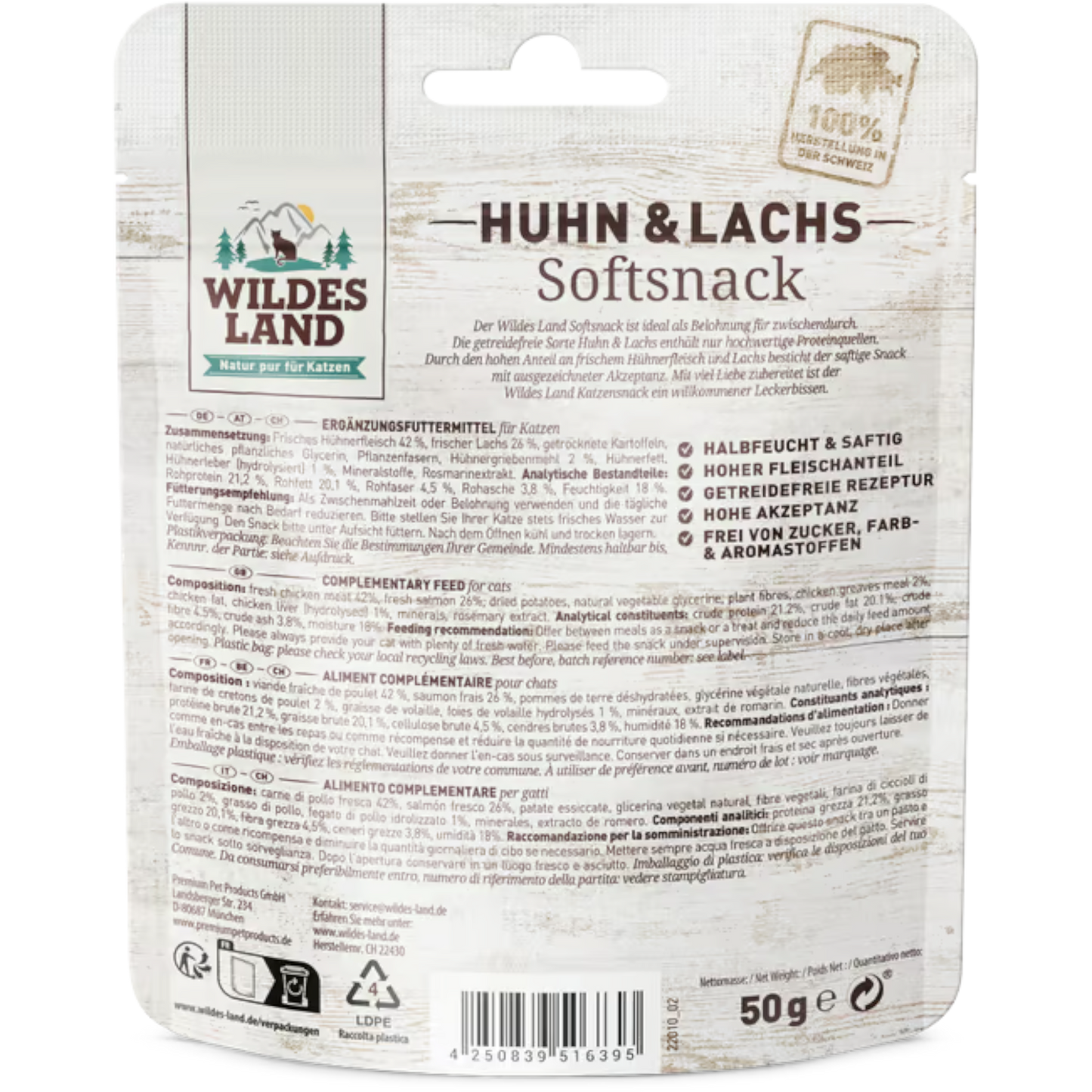 Wildes Land Cat - Softsnack Huhn & Lachs