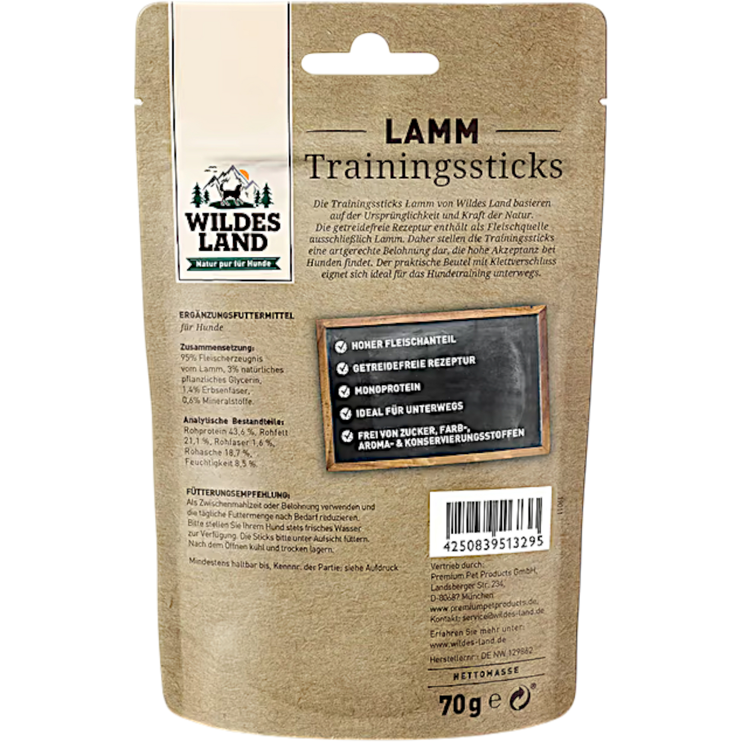 Wildes Land Dog - Trainingssticks Lamm