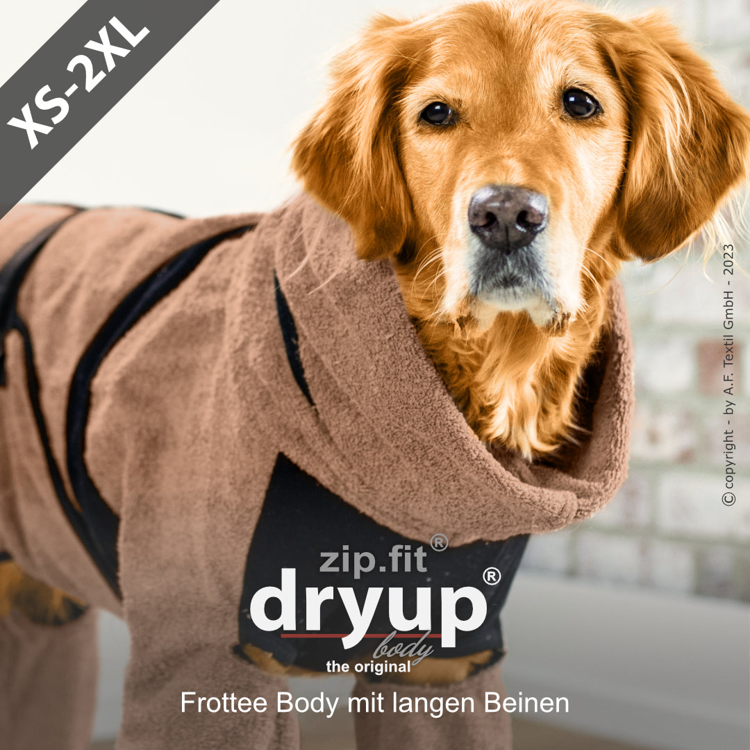 ZIP.FIT DRYUP Body Standard – Der Hundebademantel mit langen Beinen und Reißverschluss-System