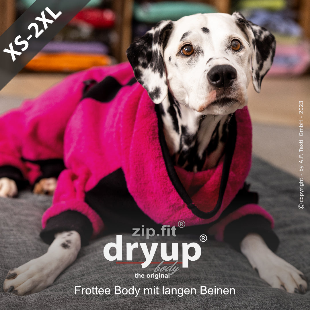 ZIP.FIT DRYUP Body Standard – Der Hundebademantel mit langen Beinen und Reißverschluss-System