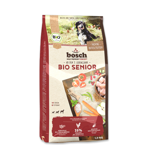 bosch Bio Senior – Schonende Premium-Ernährung mit Bio-Hühnchen & Preiselbeere